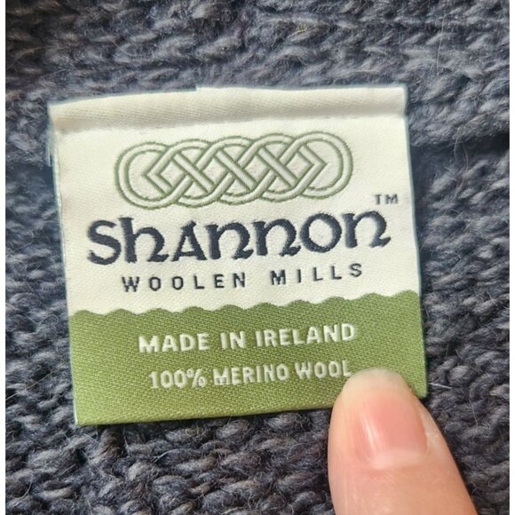 Shannon Woolen Mills Women's Sz. 2X Grey Cableknit Wool Cardigan Sweater - Picture 2 of 7